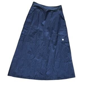 Butter Soft Womens Modest Length Scrub Skirt Yoga Waist Denim Blue Size XS